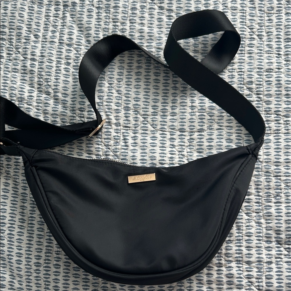 Crescent Black Crossbody Bag